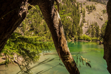 Lake Vert, Nevache, Hautes-Alpes, Franceの写真素材