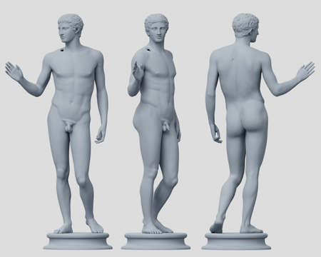 human pose sculpture 3d rendering