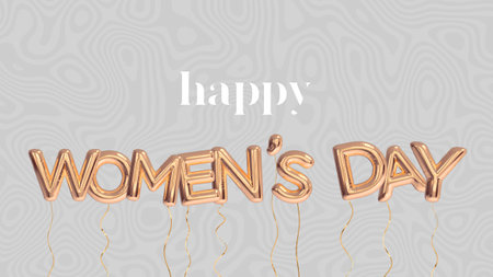 Happy women's day card design 3d illustrationの写真素材