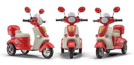 Cartoon Motor Scooter 3d rendering
