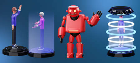 virtual reality model set 3d rendering