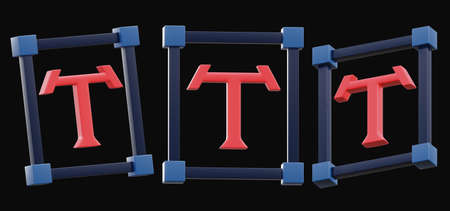 text design ui icon 3d rendering
