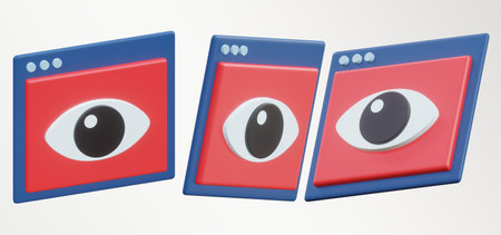 eye window design ui icon 3d renderingの写真素材