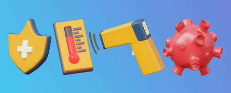 medical minimal icon set 3d renderingの写真素材