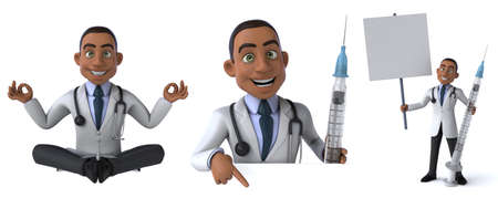 doctor male cartoon character design on white isolated background 3d renderingの写真素材