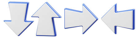 arrow icon set on isolated background 3d renderingの写真素材