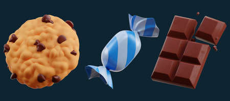 fast food icon set on isolated background 3d renderingの写真素材