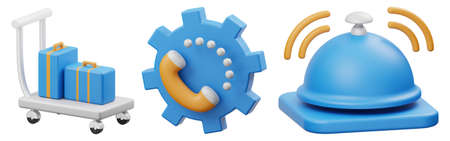 travel icon set on white isolated background 3d renderingの写真素材