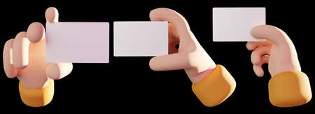 hold card design set on isolated background 3d renderingの写真素材
