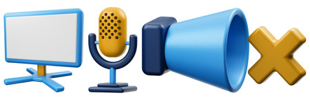 interface graphic icon set on isolated background 3d renderingの写真素材