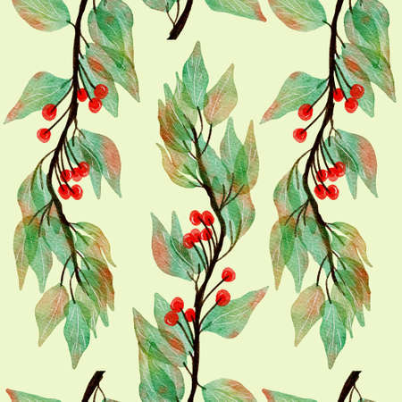 Floral Seamless Pattern illustration with flowers and leaves