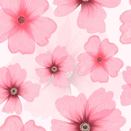 Floral Seamless Pattern illustration with flowers and leavesの写真素材
