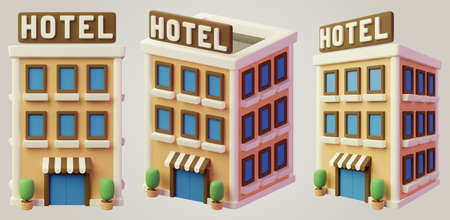 travel icon set different angle on isolated background 3d renderingの写真素材