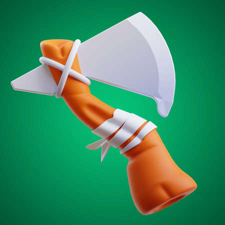 old wood ax cartoon and game asset icon set on isolated background 3d renderingの写真素材