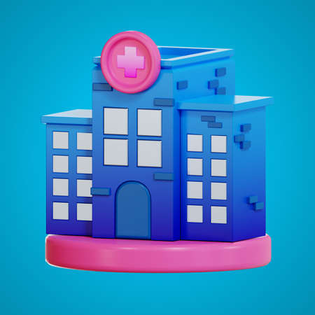 health and medicine hospital cartoon icon set on isolated background 3d rendering