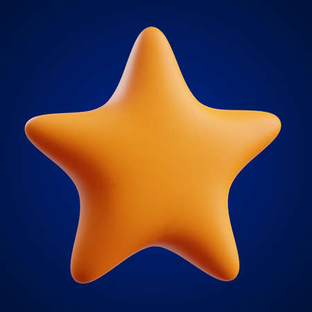 mini gold star in galaxy cartoon and game asset icon set on isolated background 3d renderingの写真素材