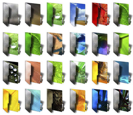 Metal Folders with different Pictureの写真素材