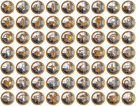 Golden Bright Icons Suite with original size 256x256 eachの写真素材