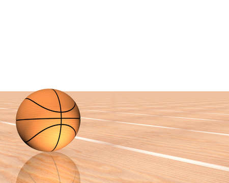 3d basketball isolated on a white backgroundの写真素材
