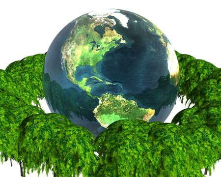 3D earth with trees