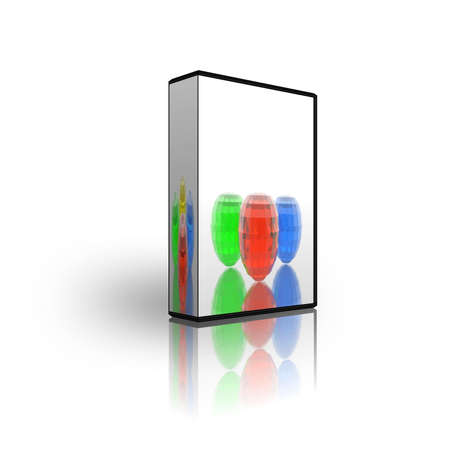 blank CD DVD box template isolated on white