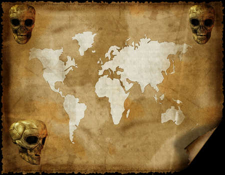 old world map on grunge retro grunge paperの写真素材
