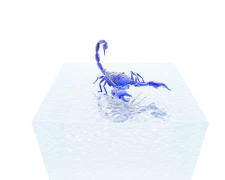 3D bright scorpion isolated on a white backgroundの写真素材