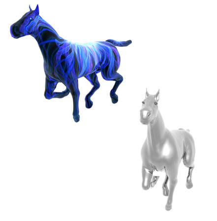 3D beautiful horse isolated on whiteの写真素材
