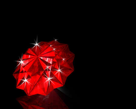 red cool diamond on black backgroundの写真素材