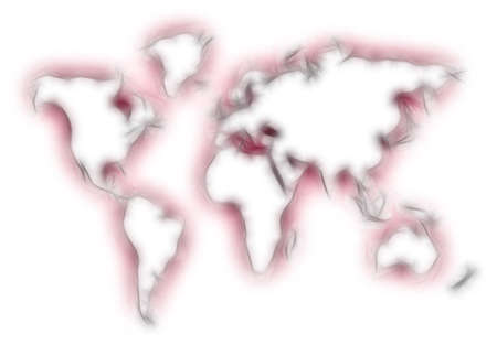 blurred world map silhouette isolated on whiteの写真素材