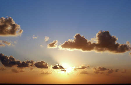 nice Sunset in Mediterranean Sea