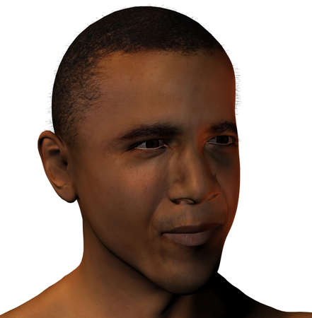 Barack Obama 3d model isolated on a white backgroundのeditorial素材