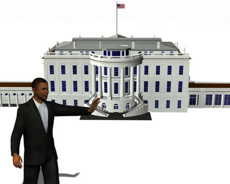 Barack Obama 3d model isolated on a white backgroundのeditorial素材
