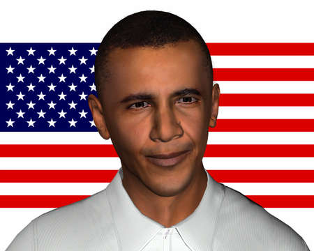 Barack Obama 3d model isolated on a white backgroundのeditorial素材