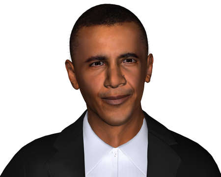 Barack Obama 3d model isolated on a white backgroundのeditorial素材