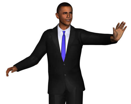 Barack Obama 3d model isolated on a white backgroundのeditorial素材