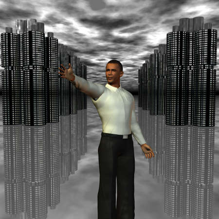 Barack Obama 3d model with globe in backgroundのeditorial素材