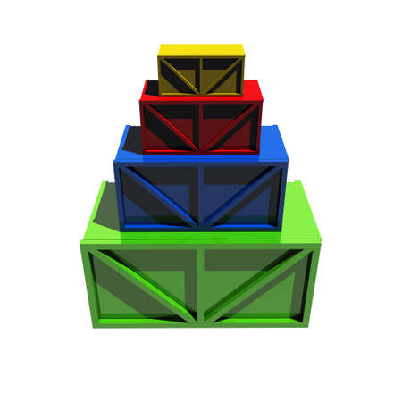 Wooden crates isolated on white