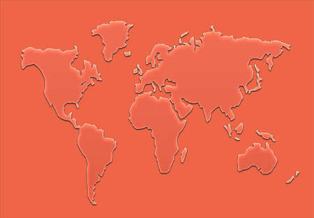 colorful world geographical map silhouetteの写真素材