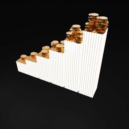 six sections financial business diagram with accrualの写真素材