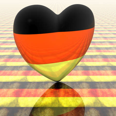 3d heart with flag texture の写真素材