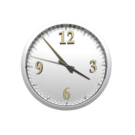 wall clock with bronze digits