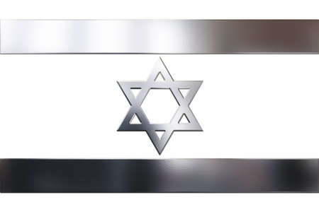 israel flag with metal texture isolated on a white