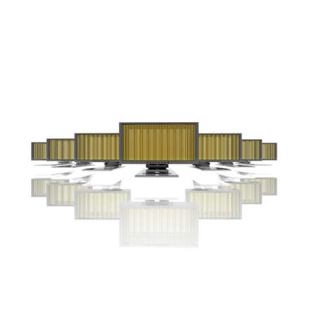 monitors in a row isolated on a white backgroundの写真素材