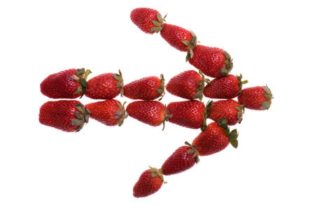 Fresh and tasty strawberry arrow isolated on a white backgroundの写真素材