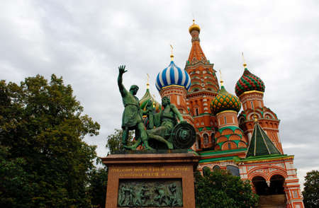 St. Basil's Cathedral on Red square, Moscow, Russiaの写真素材