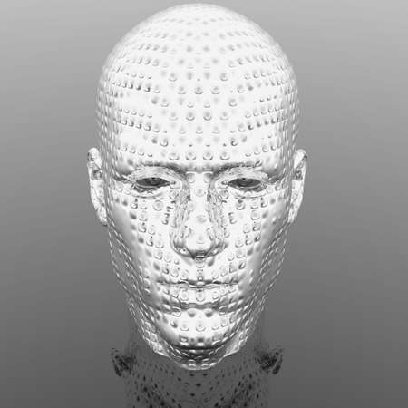 cyber men head with textureの写真素材