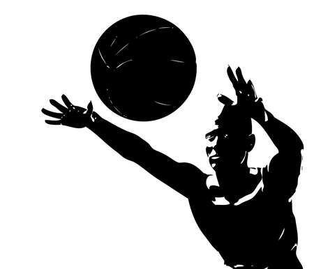 cyber boy with basket ball isolated on a white backgroundのイラスト素材