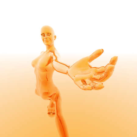 naked virtual cyber woman in 3dの写真素材