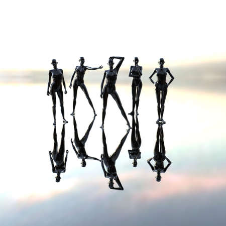 naked virtual cyber woman in 3dの写真素材